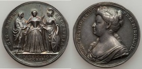 George II Pair of silver Coronation Medals 1727 AU, 1) George II Coronation, Eimer-510 2) Queen Caroline Coronation, Eimer-512 A matching pair of meda...