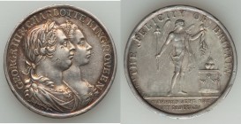 George III Trio of silver Medals AU-UNC, 1) "Marriage of George to Charlotte" 1761, Eimer-690 2) "George III Restored to Health" 1789, Eimer-827 3) "G...