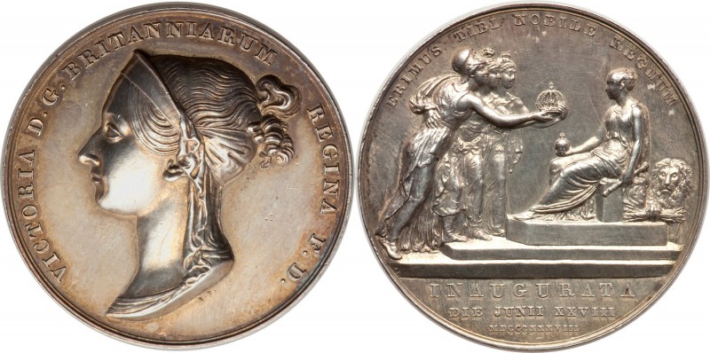 Victoria silver Coronation Medal 1838 AU, Eimer-1315. By B. Pistrucci. Exactingl...