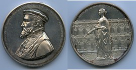 Victoria silver "Opening of the Royal Exchange" Medal 1844 UNC (cleaned), Eimer-1390. By William Wyon. A very large size and intricate early Victorian...