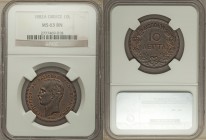 George I 10 Lepta 1882-A MS63 Brown NGC, Paris mint, KM55. Intensive red highlights give a powerful contrast and allure to this choice example. From t...