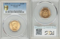 George I gold 20 Drachmai 1876-A AU58 PCGS, Paris mint, KM49. Satisfying cartwheel luster on this coin with an absolute minimum of wear.

HID098012420...