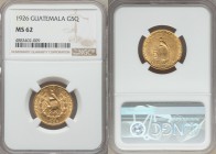 Republic gold 5 Quetzales 1926-(p) MS62 NGC, Philadelphia mint, KM244, Fr-50. AGW 0.2419 oz. 

HID09801242017