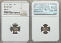 Banswara. Lakshman Singh 1/4 Rupee ND (1870) MS63 NGC, KM21. The only certified example of the type, replete with soft turquoise and amber tone. From ...
