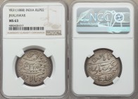 Jhalawar. Zalim Singh Nazarana Rupee Year 31 (1888) MS63 NGC, KM-Y6c. A gorgeous specimen thick with die polish lines, struck on a rather attractive f...