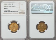 British India. Madras Presidency gold 5 Rupees (1/3 Mohur) ND (1820) MS62 NGC, Madras mint, KM422, Pr-244. Issued by the East India Company. A wonderf...