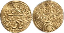 Qajar. Fath Ali Shah gold Toman AH 1231 (1815/6) UNC Detail (Cleaned) PCGS, Yazd mint, Type W, KM749.8, A-2865. A genuinely dazzling issue evocative o...