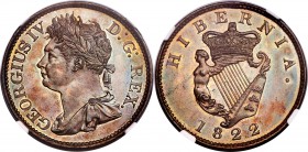George IV Proof 1/2 Penny 1822 PR65 Brown NGC, KM150, S-6624. A beautifully struck Proof, its 'brown' designation somewhat unfair considering the casc...