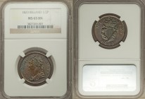George IV 1/2 Penny 1823 MS65 Brown NGC, KM150. Visually stunning and very near perfect to the naked eye, exhibiting brightness seldom found for any o...