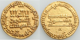 Abbasid. temp. al-Mahdi (AH 158-169 / AD 775-795) gold Dinar AH 162 (AD 778/9) XF (light surface hairlines), No mint (likely al-Kufa), A-214, Bernardi...