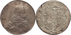 Milan. Charles II of Spain Filippo 1676 UNC Details (Corrosion) NGC, KM92, Dav-4005. Sharply struck, particularly in the date, without the slightest s...
