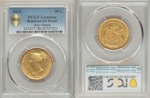 Parma. Maria Luigia (Maria Louise) gold 40 Lire 1815 AU Detail (Repaired) PCGS, KM-C32. A scarce and highly pleasing type that, unfortunately, frequen...