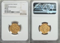 Venice. Tomaso Mocenigo (1414-1423) gold Ducat ND MS65 NGC, CNI-VIIa.20var (no serifs on T's). 3.57gm. TOM • MOCЄNIGO | • S | • M | • V | Є | N | Є | ...