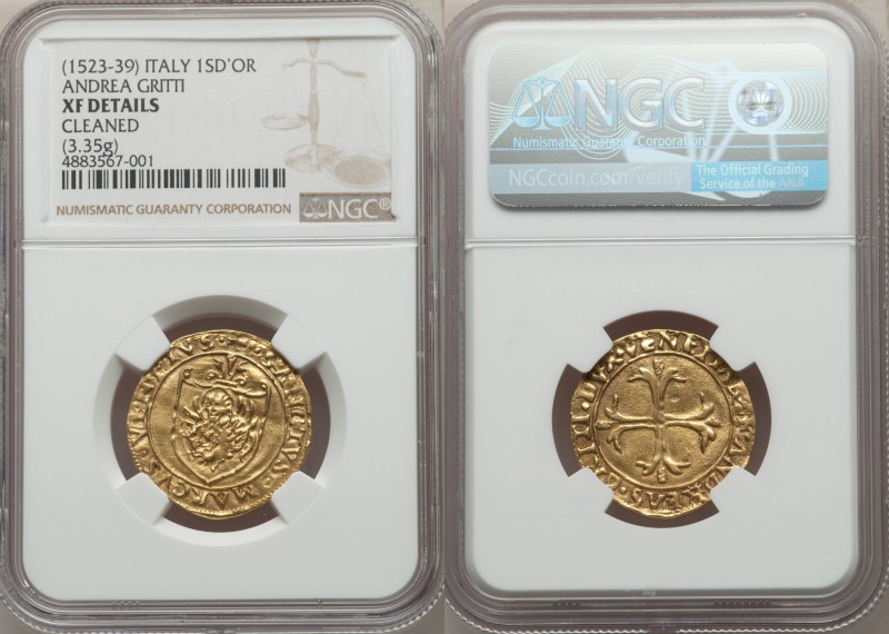 Venice. Andrea Gritti (1523-1538) gold Scudo d'Oro ND XF Details (Cleaned) NGC, ...