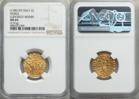 Venice. Ludovico Manin (1789-1797) gold Zecchino ND MS64 NGC KM755, CNI-VIIIb.70var (pellet placement). 3.51gm. LVDOV • MANIN | S | • M | • V | E | N ...