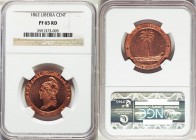 Republic Proof Cent 1862 PR65 Red NGC, KM3. An exceptional coin, seemingly the only 'red' designated Liberian Cent of this type to have come to market...