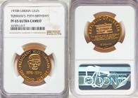 Republic gold Proof "Tubman's 75th Birthday" 25 Dollars 1970-B PR65 Ultra Cameo NGC, Bern mint, KM23. AGW 0.6745 oz.

HID09801242017