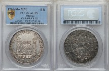 Charles III 8 Reales 1760 Mo-MM AU55 PCGS, Mexico City mint, KM105. Enticing reflectivity graces the fields of this strong Almost Uncirculated offerin...