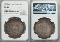 Charles III 8 Reales 1770 Mo-FM AU50 NGC, Mexico City mint, KM105. Argent in the centers with a smokey peripheral patina, giving splendid eye appeal t...