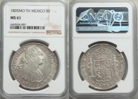 Charles IV 8 Reales 1805 Mo-TH MS61 NGC, Mexico City mint, KM109. Abundant argent luster, a true Mint State specimen.

HID09801242017