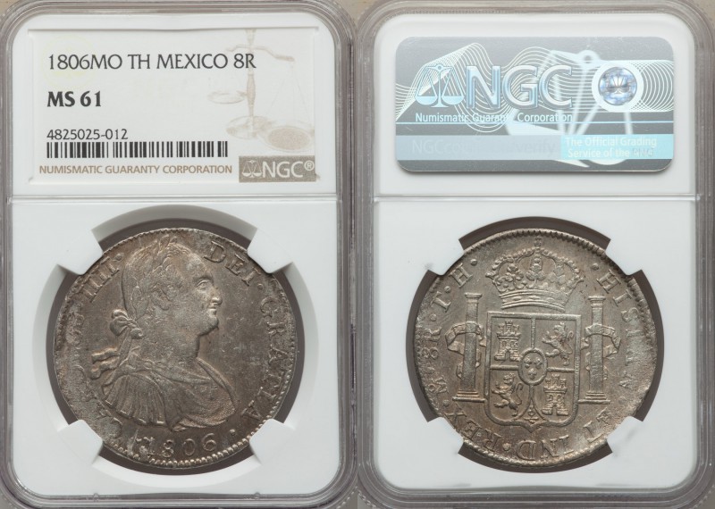 Charles IV 8 Reales 1806 Mo-TH MS61 NGC, Mexico City mint, KM109.

HID0980124201...