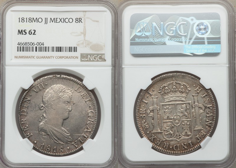 Ferdinand VII 8 Reales 1818 Mo-JJ MS62 NGC, Mexico City mint, KM111.

HID0980124...