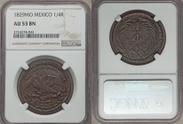 Republic 1/4 Real 1829-Mo AU53 Brown NGC, Mexico City mint, KM357. Unusually high quality for these typically well-circulated "quartos". From the Enge...