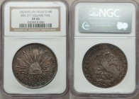 Republic 8 Reales 1824 Mo-JM XF45 NGC, Mexico City mint, KM377.10. The first year of this enduring upright eagle design, which though often more overl...