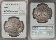Republic 8 Reales 1862 O-FR MS63 NGC, Oaxaca mint, KM377.11, DP-Oa07. Variety with the plain "O" mintmark. An above average strike with pronounced det...