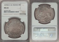 Republic 8 Reales 1878 Oa-AE MS65 NGC, Oaxaca mint, KM377.11, DP-Oa23. A wonderful example of the type. Full cartwheel luster, with subtle apricot hue...