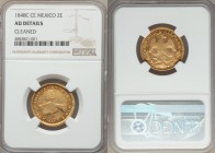 Republic gold 2 Escudos 1848/7 C-CE AU Details (Cleaned) NGC, Culiacan mint, KM380. A desirable example of this more elusive mint for the denomination...