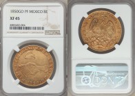 Republic gold 8 Escudos 1850 Go-PF XF45 NGC, Guanajuato mint, KM383.7. With moderate circulation wear but otherwise strong eye appeal.

HID09801242017