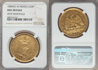 Republic gold 20 Pesos 1884 Mo-M UNC Details (Spot Removals) NGC, Mexico City mint, KM414.6. A popular type, reasonably reflective with bold striking ...