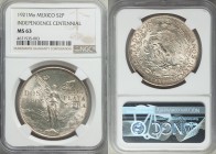 Estados Unidos 2 Pesos 1921-Mo MS63 NGC, Mexico City mint, KM462. Commemorating the Centennial of Independence. A choice example of this popular type ...
