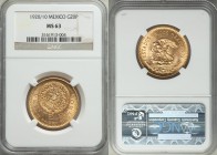 Estados Unidos gold 20 Pesos 1920/10 MS63 NGC, Mexico City mint, KM478. AGW 0.4822 oz. 

HID09801242017