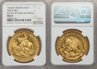 Estados Unidos gold "Battle of Cinco de Mayo" Medal 1962-Mo MS67 NGC, Mexico City mint, Grove-802. A highly lustrous example with soft toning beginnin...
