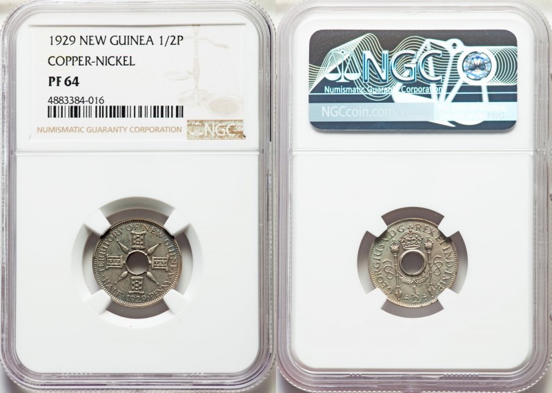 British Territory. Pair of George V copper nickel Proof Minors 1929 NGC, 1) 1/2 ...