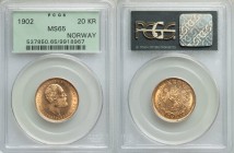 Oscar II gold 20 Kroner 1902 MS65 PCGS, KM355.

HID09801242017