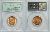 Oscar II gold 20 Kroner 1902 MS65 PCGS, KM355.

HID09801242017