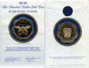 Republic gold Proof "National Eagle" 500 Balboas 1985-FM, Franklin mint, KM103. Mintage: 184. Comes sealed in the original Franklin mint holder. AGW 0...