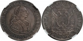 Charles III silver Proclamation Medal 1760 MS61 NGC, Fonrobert-8921, Betts-469. Attractive old collection toning, bold, well-centered strike, and plea...