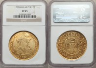 Charles III gold 8 Escudos 1780 LM-MI XF45 NGC, Lima mint, KM82.1. Nicely toned along the peripheries with strong details for the grade.

HID098012420...