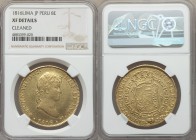 Ferdinand VII gold 8 Escudos 1816 LM-JP XF Details (Cleaned) NGC, Lima mint, KM129.1, Fr-54, Cal-1400. A few adjustment marks can be seen on both side...