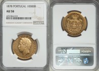 Luiz I gold 10000 Reis 1878 AU58 NGC, KM520. Light friction marks noted in the fields, but surfaces have a strong underlying luster.

HID09801242017