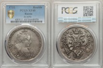 Anna Rouble 1732 XF40 PCGS, Kadashevsky mint, KM192.1, Diakov-5, Bit-50. Plain cross on orb. Only minor flaws with nicely detailed devices.

HID098012...