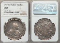Elizabeth Rouble 1749-CПБ XF45 NGC, St. Petersburg mint, KM-C19B.4, Bit-264. A nicely detailed example with significant remaining mint luster and only...