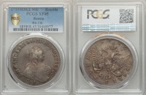 Elizabeth Rouble 1755 ММД- MБ XF45 PCGS, Red mint, KM-C19c.1, Bit-136. Slightly mottled gray toning with hints of golden patina. The strike is nice fo...