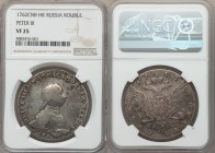 Peter III Rouble 1762 CПБ-HК VF25 NGC, St. Petersburg mint, KM-C47.2, Bit-11. Silvery-gray patina with small flan flaws, Very scarce.

HID09801242017...