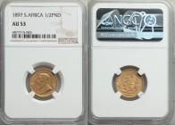 Republic gold 1/2 Pond 1897 AU53 NGC, KM9.2. Nice surfaces with light wear.

HID09801242017