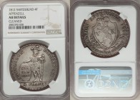 Appenzell. Canton 4 Franken 1812 AU Details (Cleaned) NGC, KM9. Very gentle cleaning noted leaving some residual luster underlying an attractive tone....